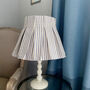 Handmade Pleated Lampshade With Blue Ticking Fabric, thumbnail 1 of 4