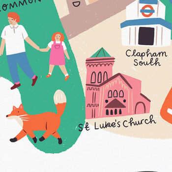 Clapham Illustrated London Map, 5 of 6