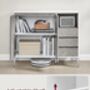 Sideboard Modern Storage Cabinet Drawers Concrete Grey, thumbnail 3 of 7