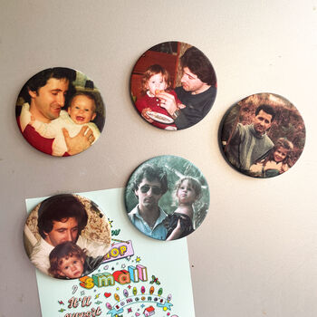 Father's Day Set Of Five Round Photo Magnets, 3 of 3