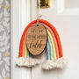 Personalised Macrame Rainbow Sign New Baby Gift, thumbnail 3 of 5