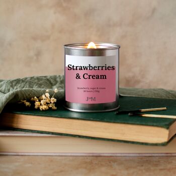 Strawberry And Cream Wood Wick Candle, 2 of 7