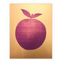 Plum Apple On Gold Fruity Simple Kitchen Wall Art Print, thumbnail 6 of 6