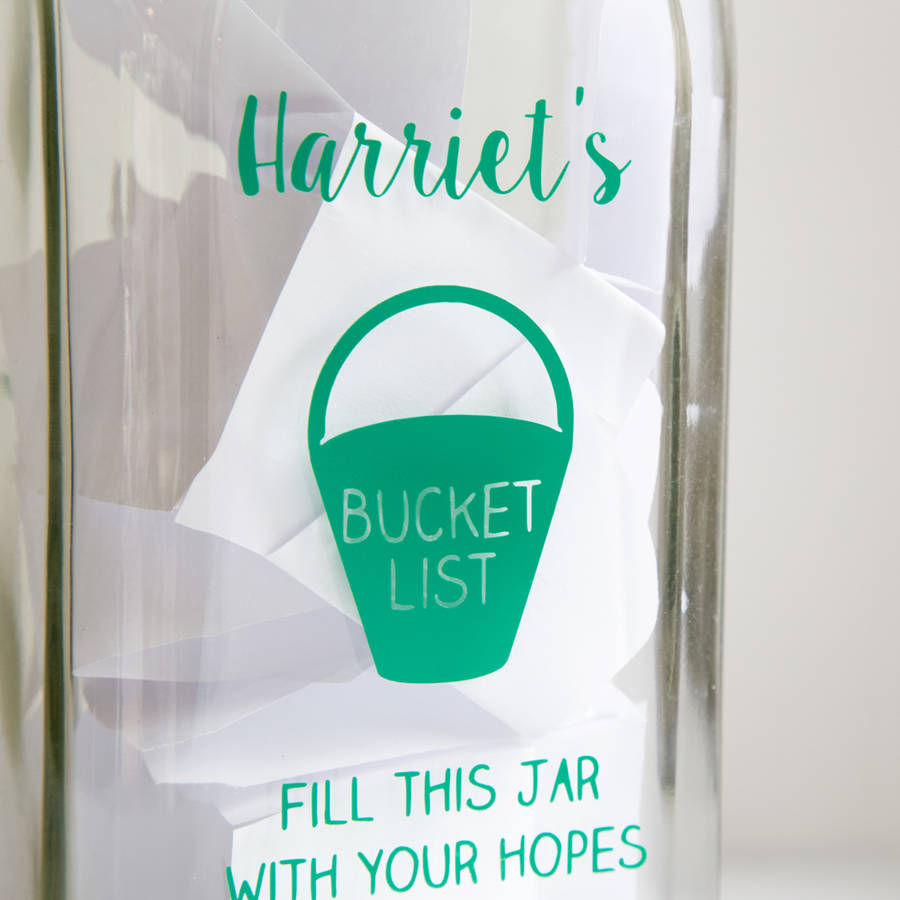 personalised bucket list jar by jonny's sister