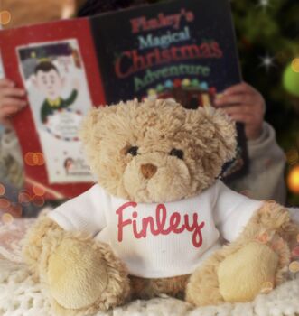 Personalised Christmas Adventure Book And Personalised Teddy Bear, 2 of 8