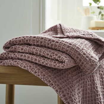 Portofino Cotton Waffle Blankets And Throws, 3 of 8