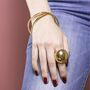 Gold Textured Round Silver Stacking Bangles, thumbnail 3 of 6