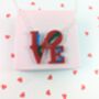 Love Necklace Acrylic Love Art Pendant Silver Plated, thumbnail 8 of 10