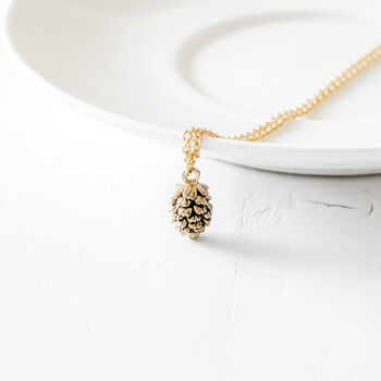 Tiny Pinecone Charm Necklace, 2 of 6