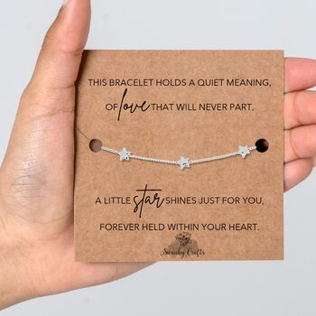 Pregnancy Loss Gift With A Gold Plated Or Silver Plated Star Bracelet And Card, 2 of 12