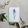 Iris Floral Watercolour Greetings Card, thumbnail 1 of 2