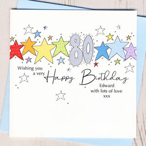 Personalised Starry 80th Birthday Card By Eggbert & Daisy
