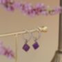 Aurora Rhombus Amethyst Earrings, thumbnail 3 of 6