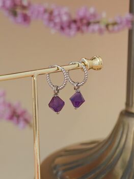Aurora Rhombus Amethyst Earrings, 3 of 6