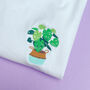 House Plant Embroidered T Shirt, thumbnail 1 of 5