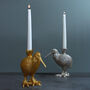 G Decor Brass Kiwi Bird Gold And Silver Candle Holders, thumbnail 1 of 5