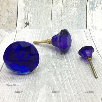 Coloured Faceted Glass Cupboard Door Knobs Drawer Pull, 10 of 12