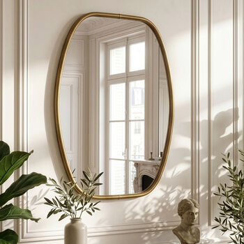 Distressed Gold Wall Mirror, 2 of 6