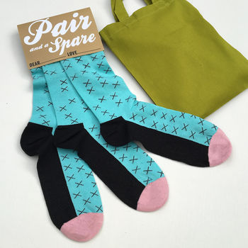 Gift 'Pair And A Spare' Set Of Three Socks, 4 of 5
