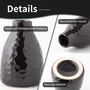 Set Of Three Glazed Black Ceramic Flower Vase, thumbnail 3 of 4