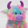 Personalised Large Highland Cow Rainbow Soft Toy, thumbnail 3 of 7