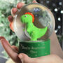 Personalised Dinosaur Glitter Snow Globe – Magical Christmas Keepsake, thumbnail 6 of 9