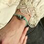 Woman's Personalised Green Leather And Heart Urn Bracelet For Ashes, thumbnail 3 of 9