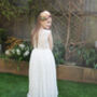 Saffron Ivory White ~ Luxurious Lace Flower Girl Dress, thumbnail 6 of 6