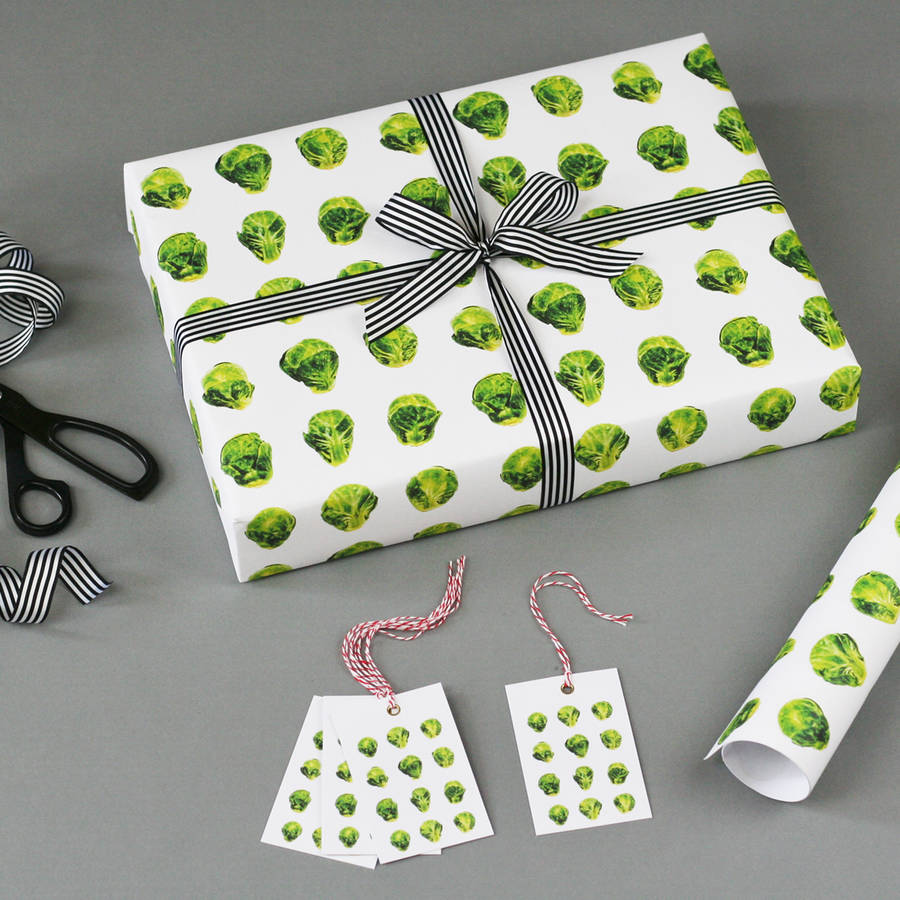 Brussels Sprout Christmas Wrapping Paper By Nancy &amp; Betty Studio | notonthehighstreet.com