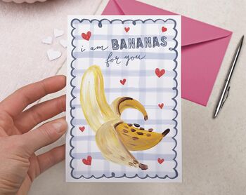 Cute Valentine Card With Banana Pun For Boyfriend Or Husband, 4 of 4
