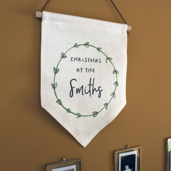 Personalised Christmas Family Surname Pennant Flag, 3 of 4