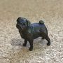 Miniature Bronze Pug Sculpture 8th Anniversary Gift, thumbnail 5 of 11