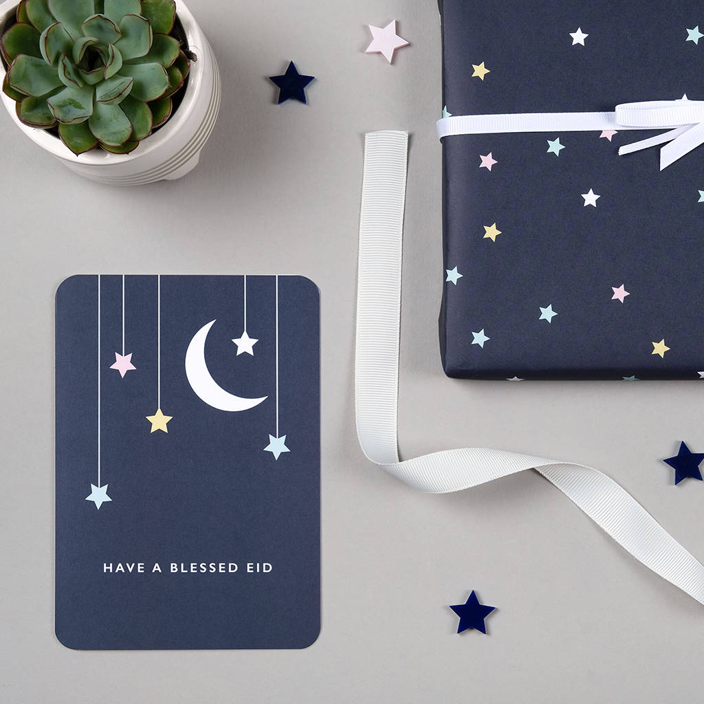 Moon And Stars ‘Have A Blessed Eid’ Greetings Card