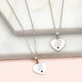 Sterling Silver Birthstone Initial Heart Necklace, thumbnail 1 of 5