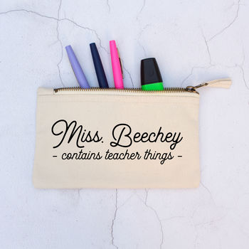 Personalised 'Teacher Things' Pencil Case, 5 of 6