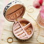 Leopard Print Velvet Round Travel Jewellery Case, thumbnail 2 of 7