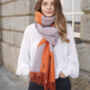 Personalised Burnt Orange To Grey Cashmere Blend Scarf, thumbnail 1 of 1
