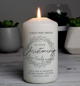 Personalised Christening Pillar Candle, 4 of 8