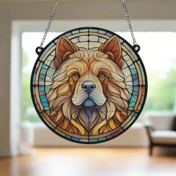 Chow Chow Stained Glass Effect Suncatcher, 6 of 6