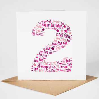 Personalised 2nd Birthday Card For Girl, 2 of 2