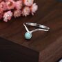 Minimalist Aqua Green Opal Chevron Ring, thumbnail 8 of 12