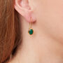 Emerald Oval Short Drop Gold Plated Silver Earrings, thumbnail 6 of 10
