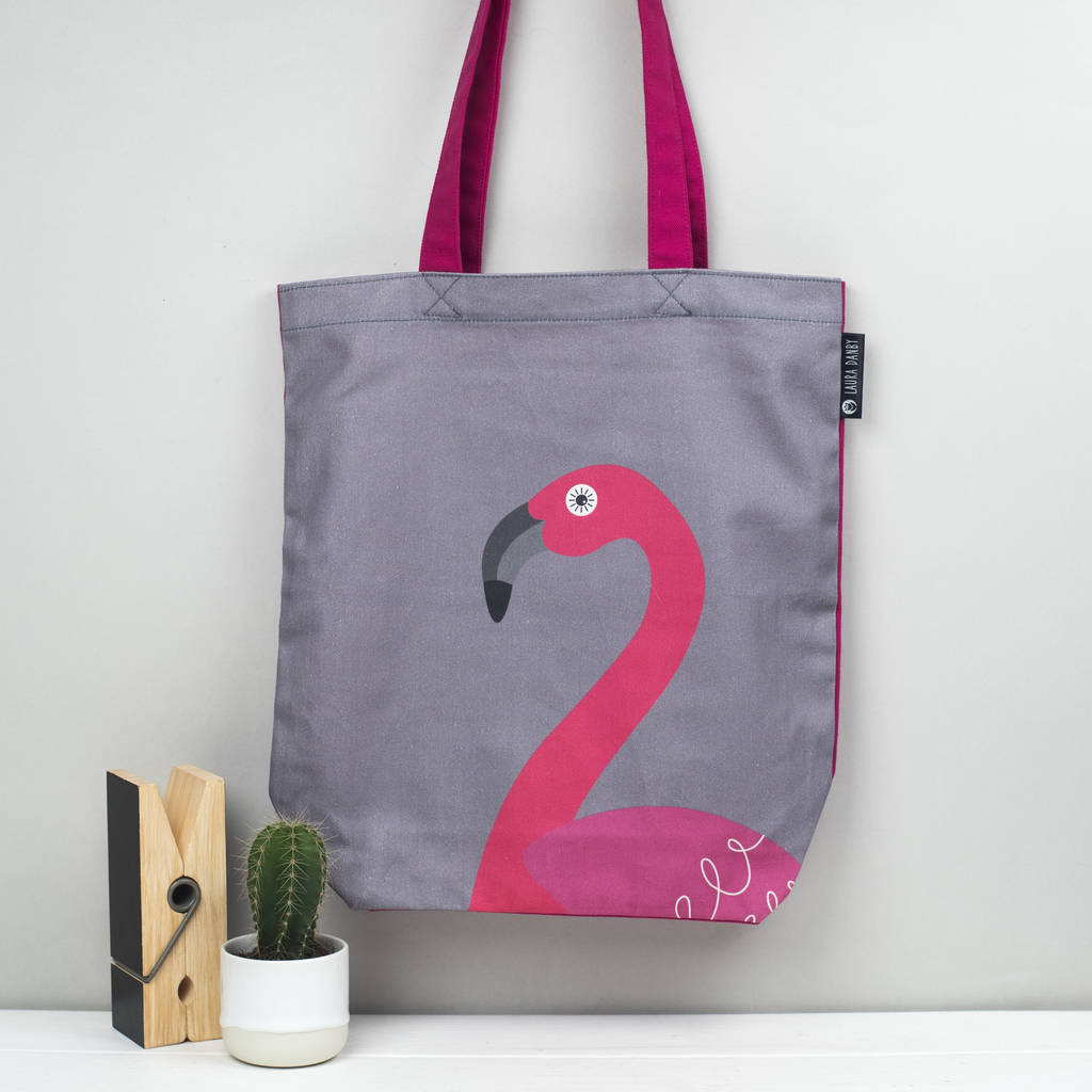 pink flamingo tropical tote bag by laura danby | notonthehighstreet.com