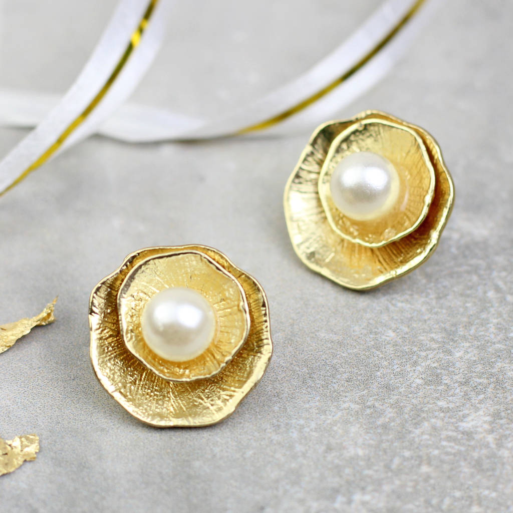 Pearl S Stud Earrings For Her By Rabal Notonthehighstreet Pearl S Stud Earrings For Her