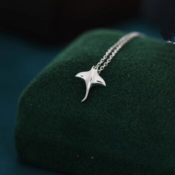 Manta Ray Pendant Necklace In Sterling Silver, 2 of 12