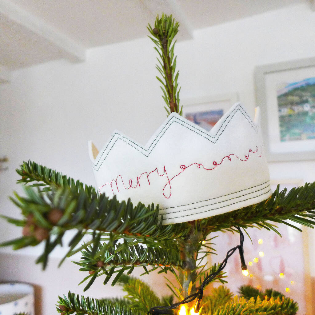 Merry Christmas Crown Tree Topper By Charlotte Macey