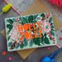 Holly Jolly Neon Floral Papercut Christmas Card, thumbnail 2 of 6
