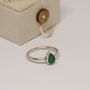 Green Emerald Sterling Silver Ring, thumbnail 2 of 4