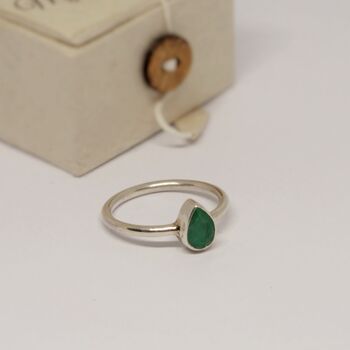 Green Emerald Sterling Silver Ring, 2 of 4