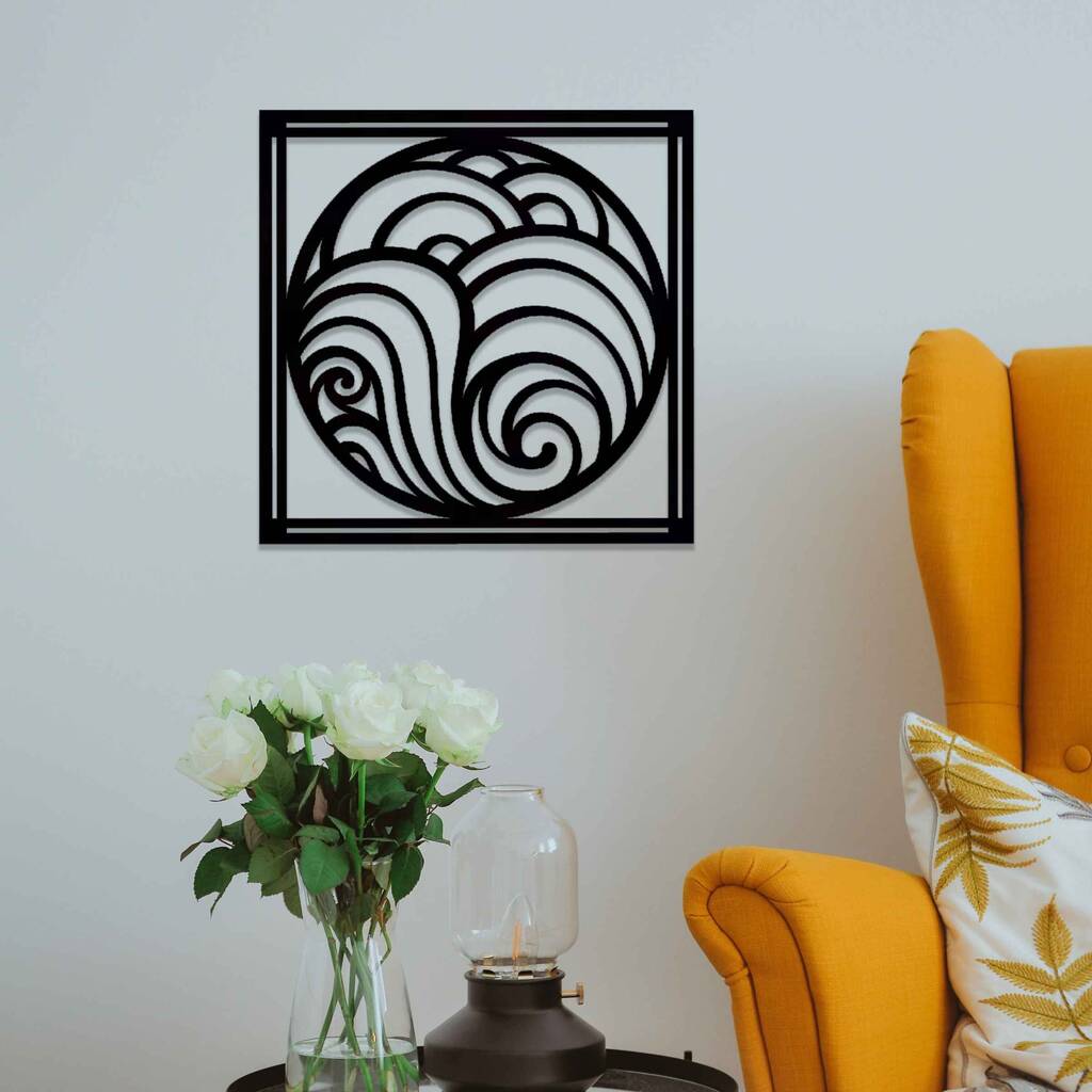 Abstract Wooden Sea Swirl Wall Sculpture Art Gift For Home Or Office, 1 of 9